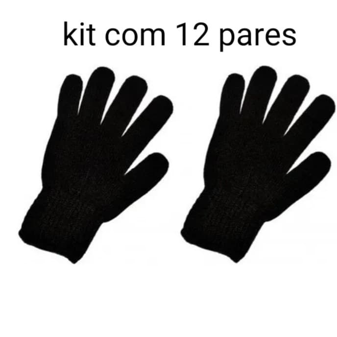 12 Pares De Luvas De Lã Adulto Unissex  Inverno Frio Motoqueiro Revenda Promoção