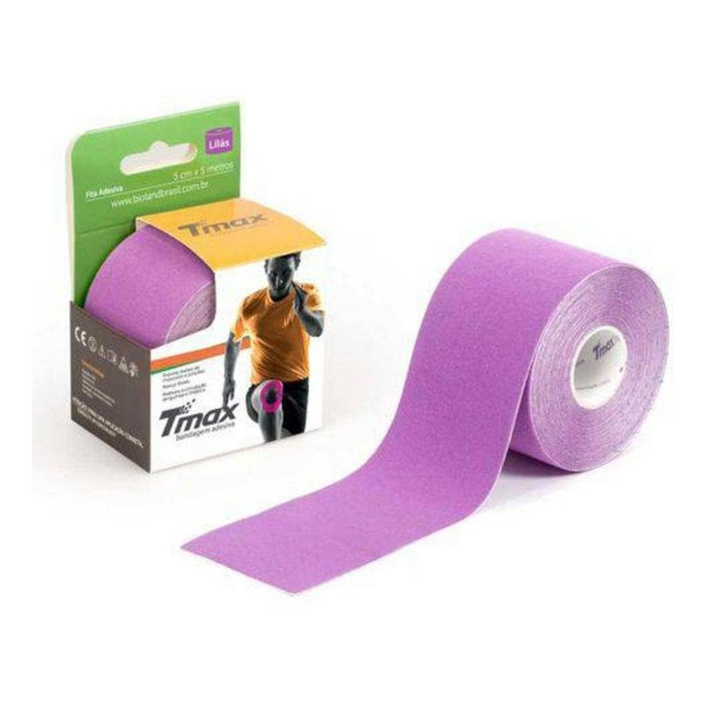 Kinésio Tmax Lilás Bandagem Elástica Terapêutica 5cm X 5m