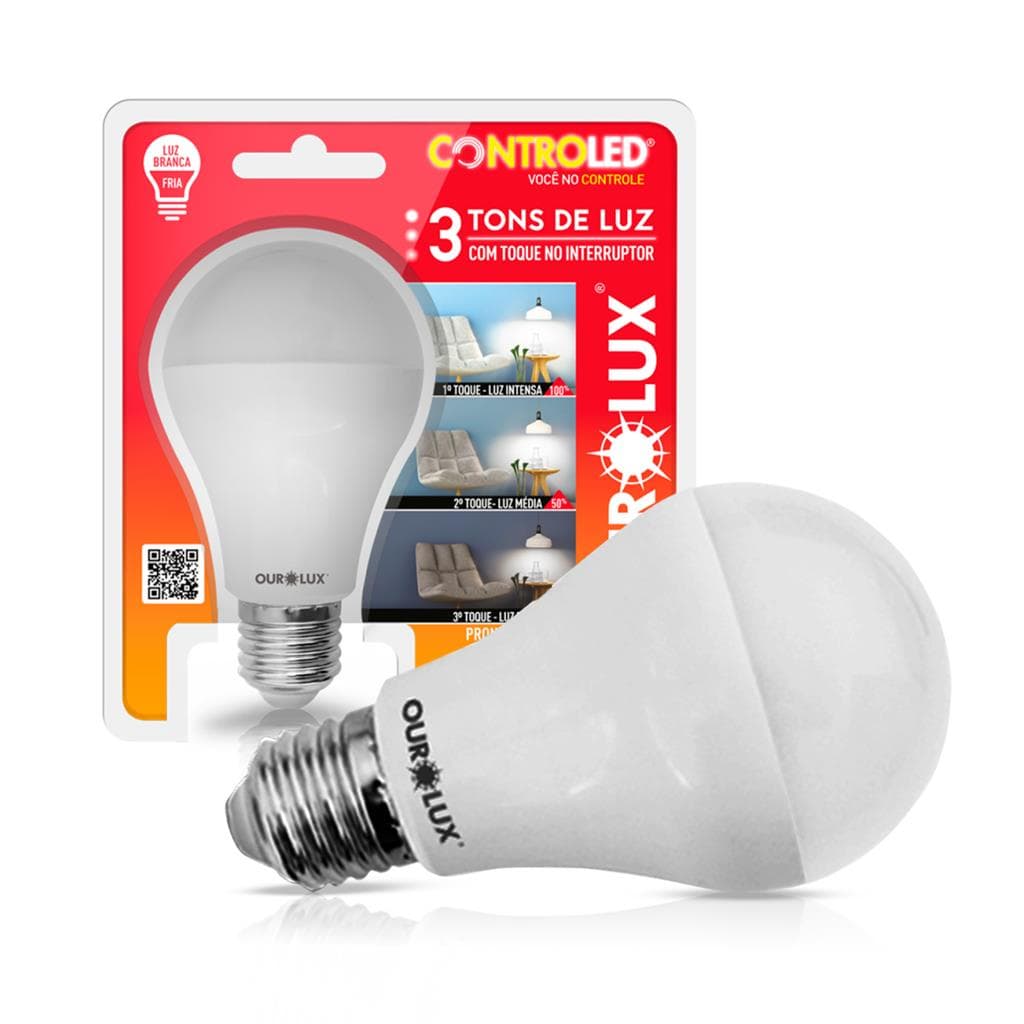 Lampada Led Inteligente 3 Tons Dimmer 9W Bivolt E27 6500K