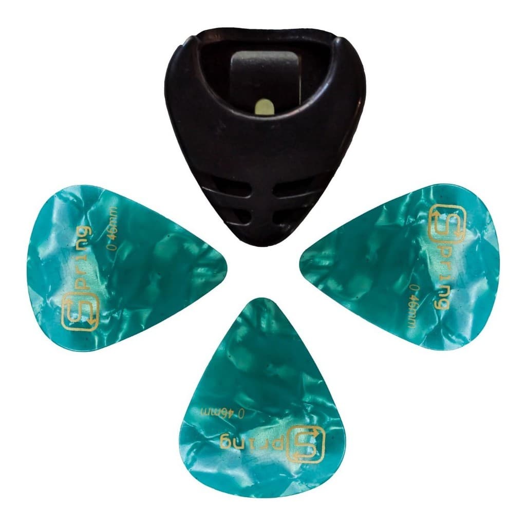 Kit 3 Palhetas Para Violão Guitarra Diversas + Porta Palhetas Suporte Palhetas