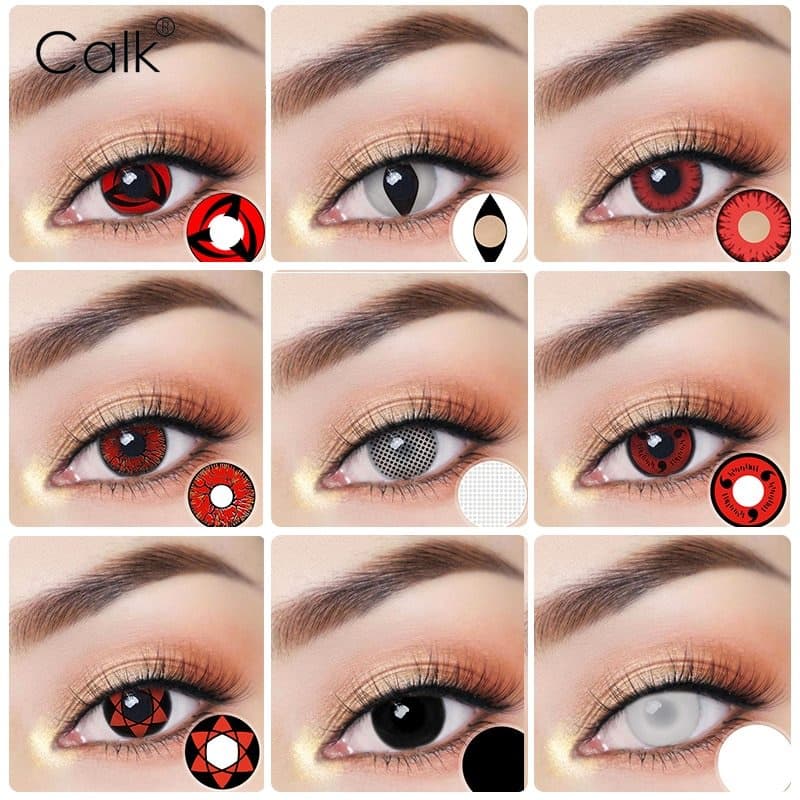 2 Pçs Lentes Vermelhas E Pretas Do Dia Das Bruxas Sharingan - 1 Ano De Uso Do Manga Naruto