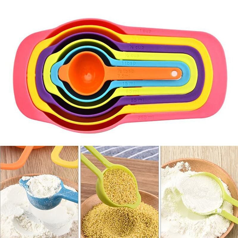Kit Medidor De Cozinha Com 6 Peças Colheres Copo Medidores