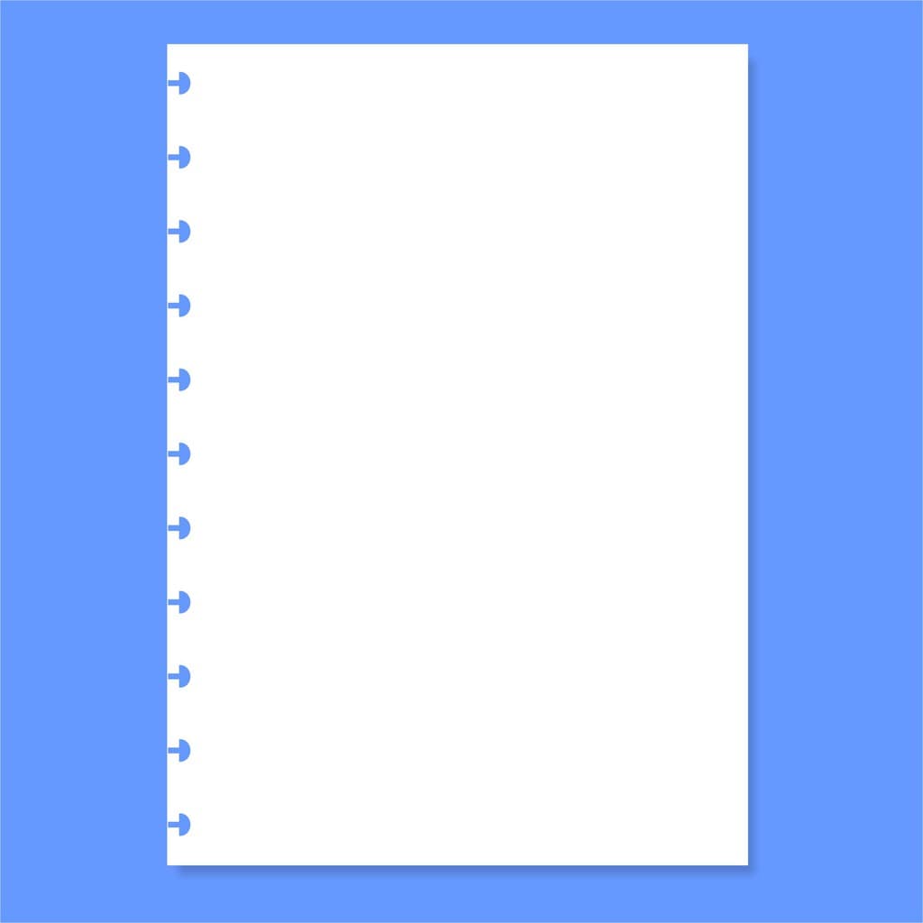 Refil SEM PAUTA de folha Caderno de Disco Sistema Inteligente Amor Infinito Cadernos - Branco Liso