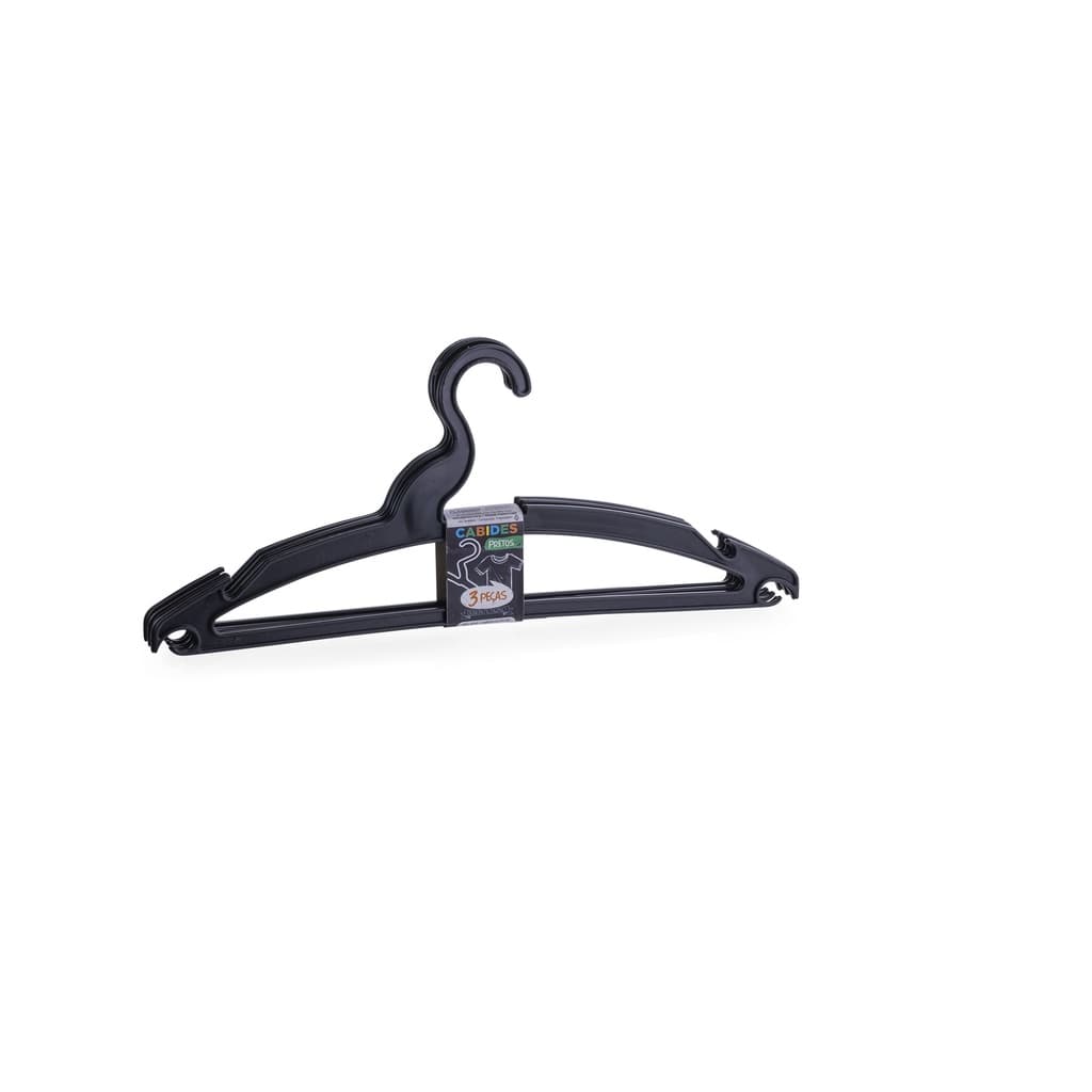 Cabide C/ 3 Peças Para Roupas Em Plástico