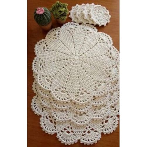 souplast de crochê com porta copos