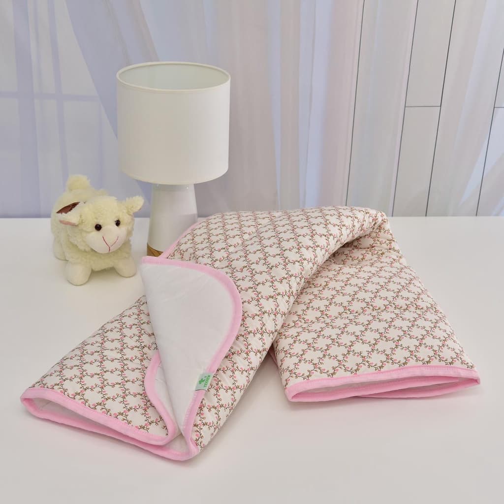 Edredom Bebê Desenhos Baby - FLORAL ROSA - TEXNEW
