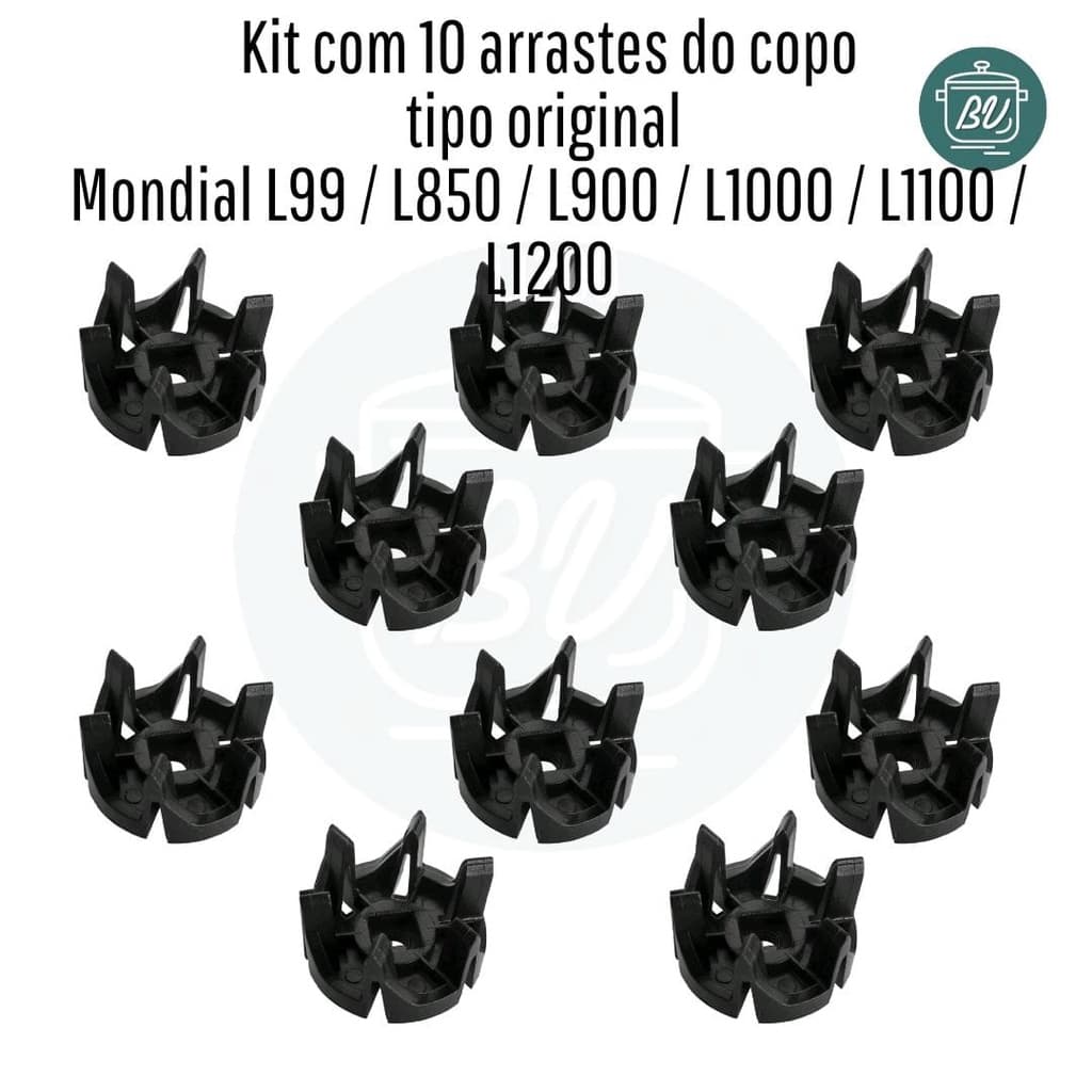 Kit 10 arrastes para copo de liquidificador Mondial tipo original L1000 / L1100 / L1200