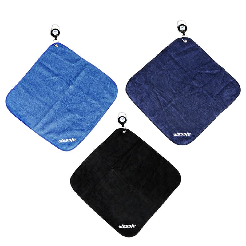 1 Peça Toalha De Golfe Azul/Preto/Escuro 30x30cm Pano De Clube De Algodão Puro Com Gancho