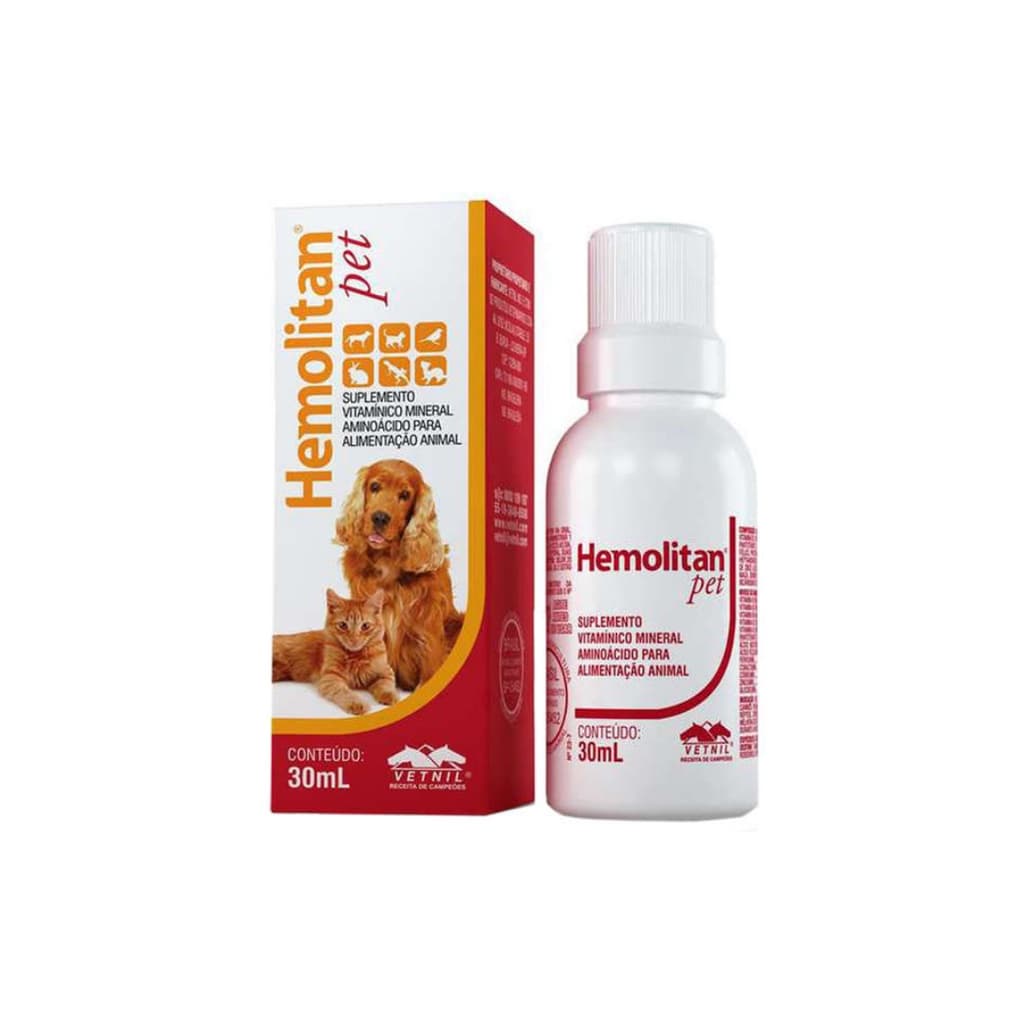 Hemolitan Pet 30ml Suplemento Vitaminico Vetnil