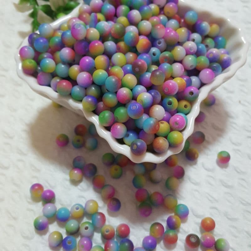 Missanga Micangas Coloridas Para Pulseiras Tie Dye 100Gr APROX 980 PÇS 6mm Diy Artesanato Pronta Entrega