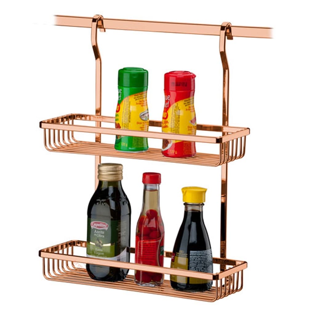 Suporte Duplo Porta Tempero Utensílios Condimentos Para Barra Bancada Cozinha Rose -  2803RG Future