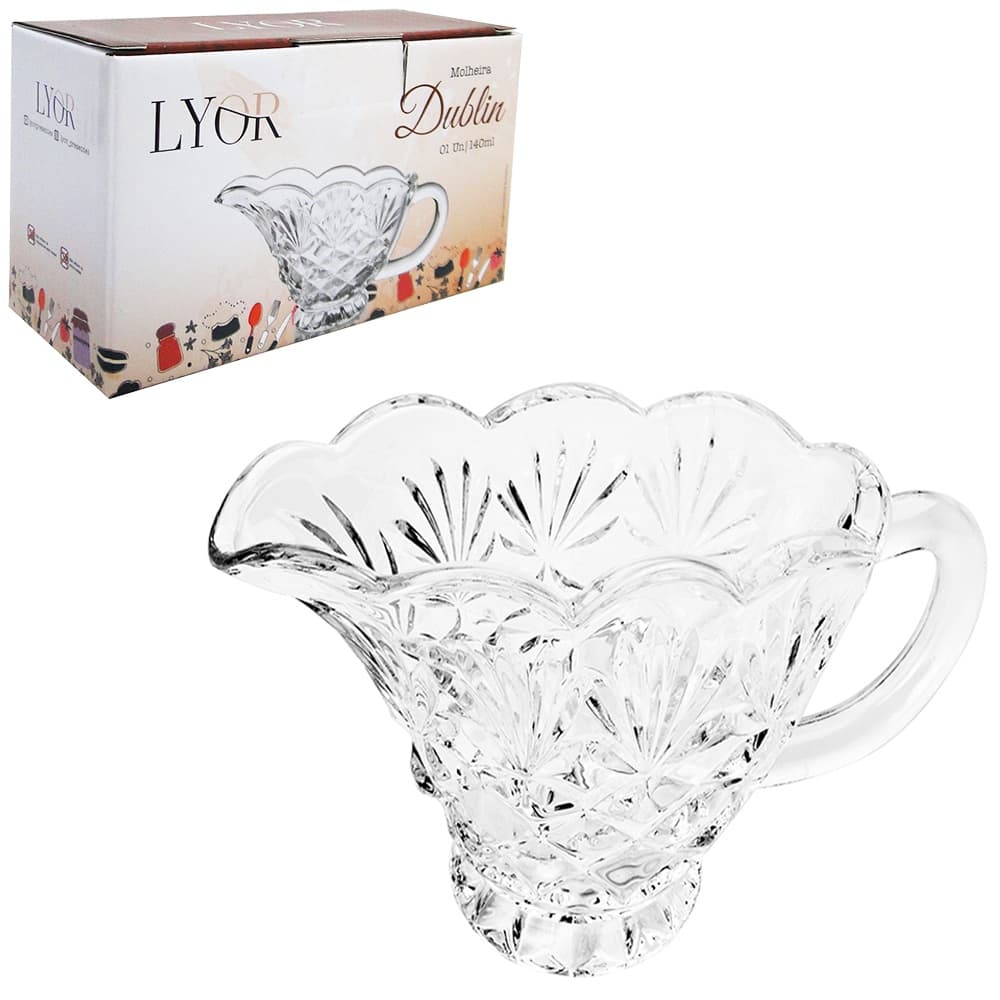 Molheira De Vidro Relevo Dublin 140Ml 15,5X8X6Cm