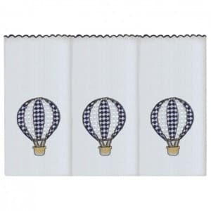 Kit 3 Fraldas de Ombro Balão Azul Marinho Tecido Toalha Fralda Dupla 100% Algodão