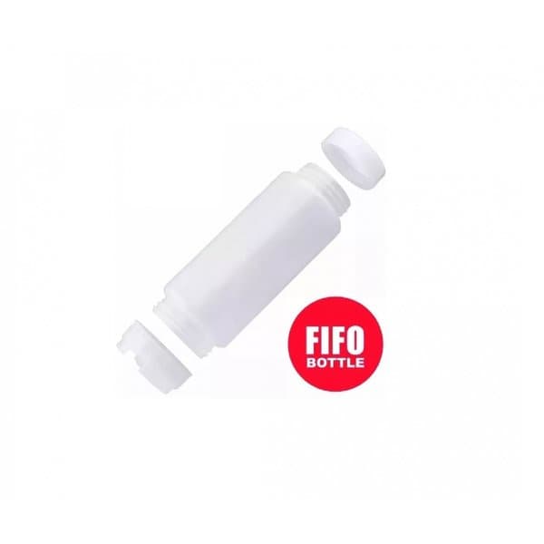 Bisnaga 710 ml FIFO Bottle Canadá Original Bico NSF  Válvula Removível Amarela P/ Molhos e Caldas de Consistência Média