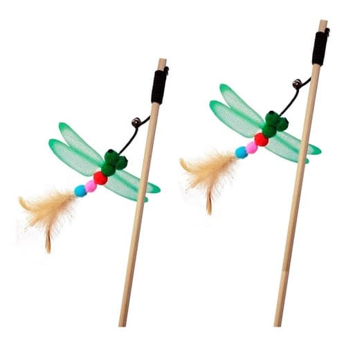Brinquedos Para Gato Kit Vara Varinha Sino Inseto Guizo