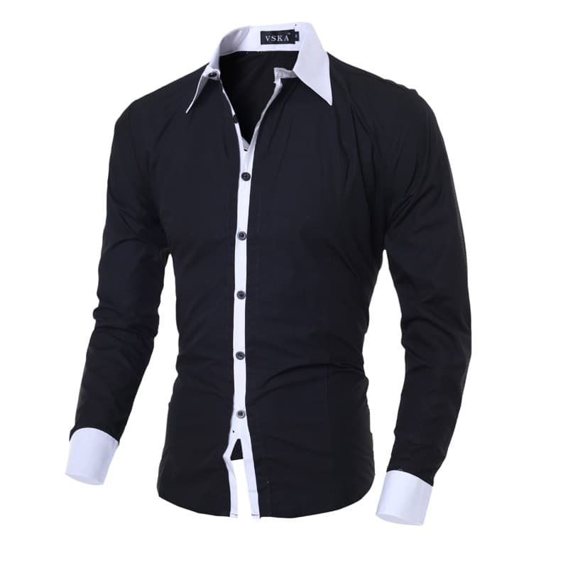 Camisa Masculina Manga Longa Ajustada Premium Tecido Misto