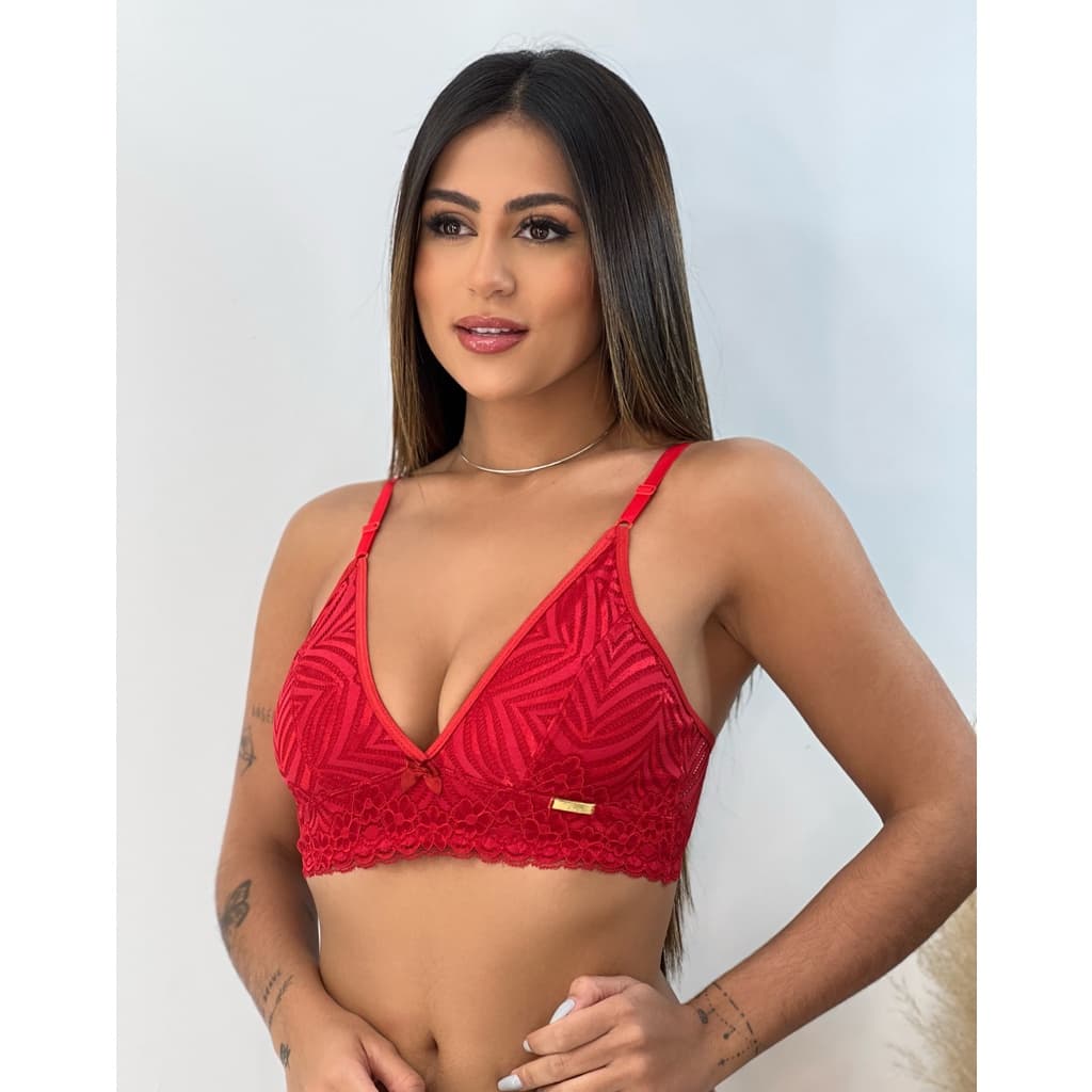 Kit 4 Sutiãs Renda Carla Luxo Soutien Sutian Rendado Conforto