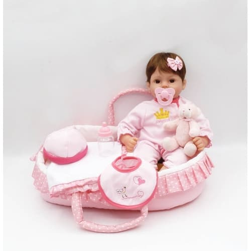 Bebe Reborn Menina Com Acessórios 40cm Silicone Barato Linda