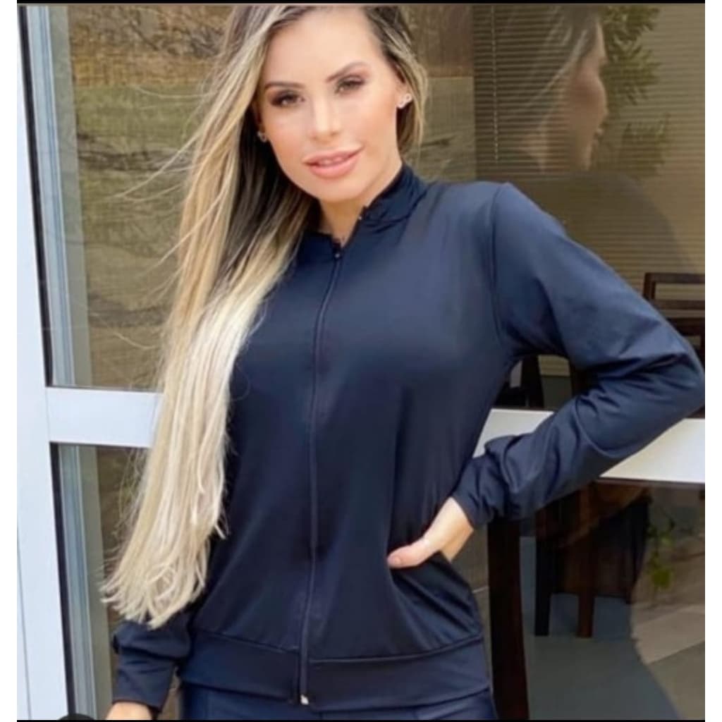 Jaqueta Bomber Feminina Suplex Quebra Vento Moda Gringa Casual Esportiva Outono Inverno Zíper