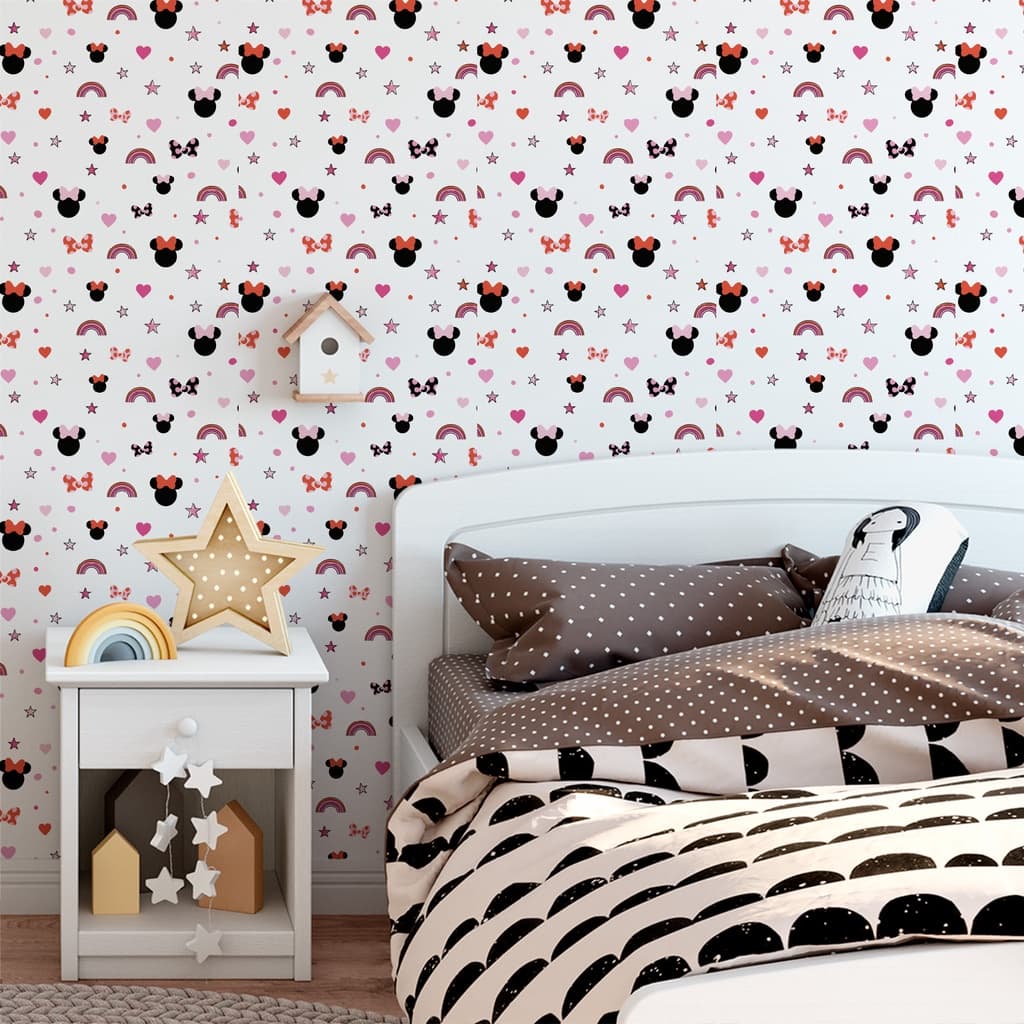 Papel de Parede Para Quarto Menina Infantil Minnie Disney 1X50