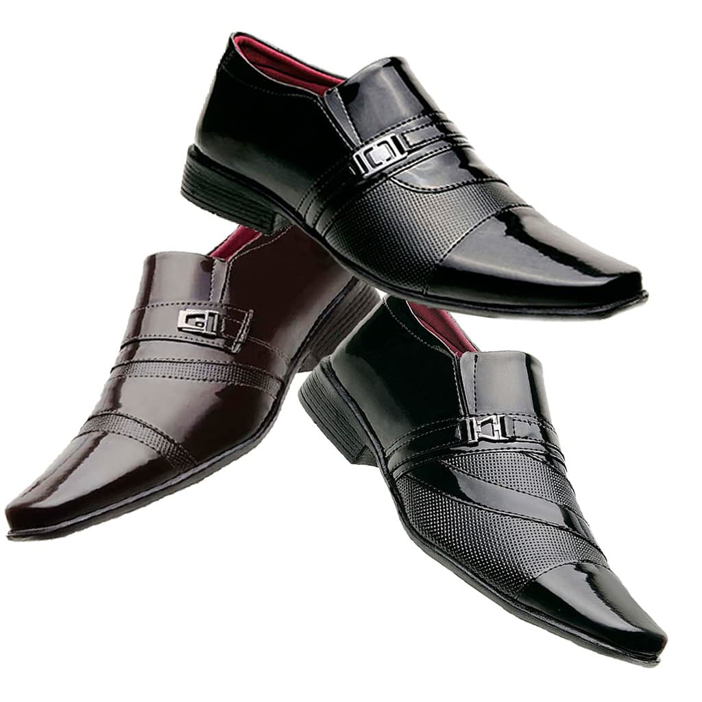 Kit 03 Pares de Sapato Social Masculino