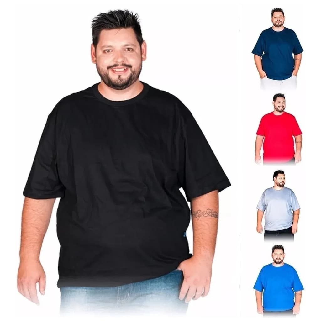 Kit 5 Camisetas G1 G2 G3 Plus Size Poliéster - Abafarto