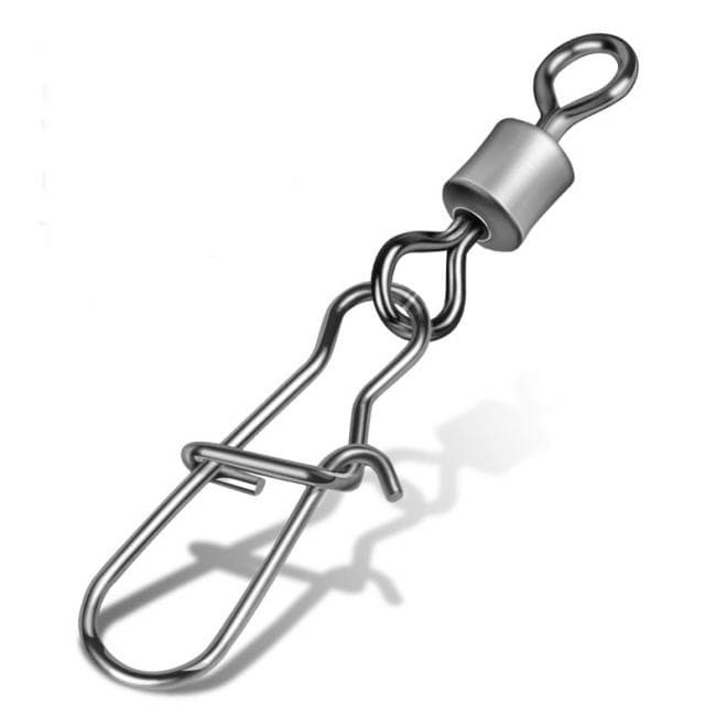 Kit 100 peças Conector Girador Engate Rápido Snap Swivel Destorcedor Aço 25mm 40Lbs