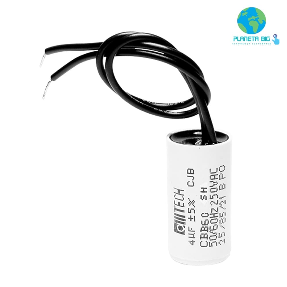 Capacitor 4uf 250vca Motores 2 Fios Permanente Novo