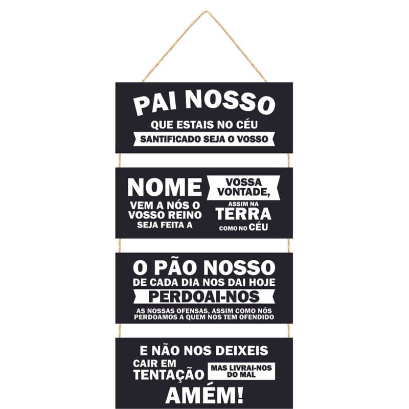 Placa com Alça de Sisal 4 Peças Decoração Sala Casa Decorativo