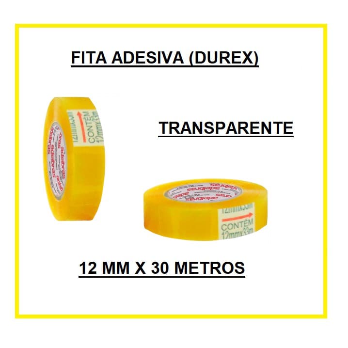 5 Fita Adesiva Durex Transparente 12mm X 30m