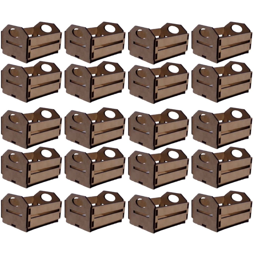 Caixote de Madeira MDF Cru 20 Caixote de Feira Tamanho 11x8,5x7cm Desmontado para Decorações Lembrancinhas Artesanatos