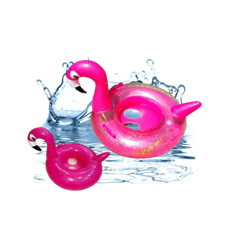 Bóia Bote Inflável Bebê Infantil Flamingo Rosa Pink 80cm