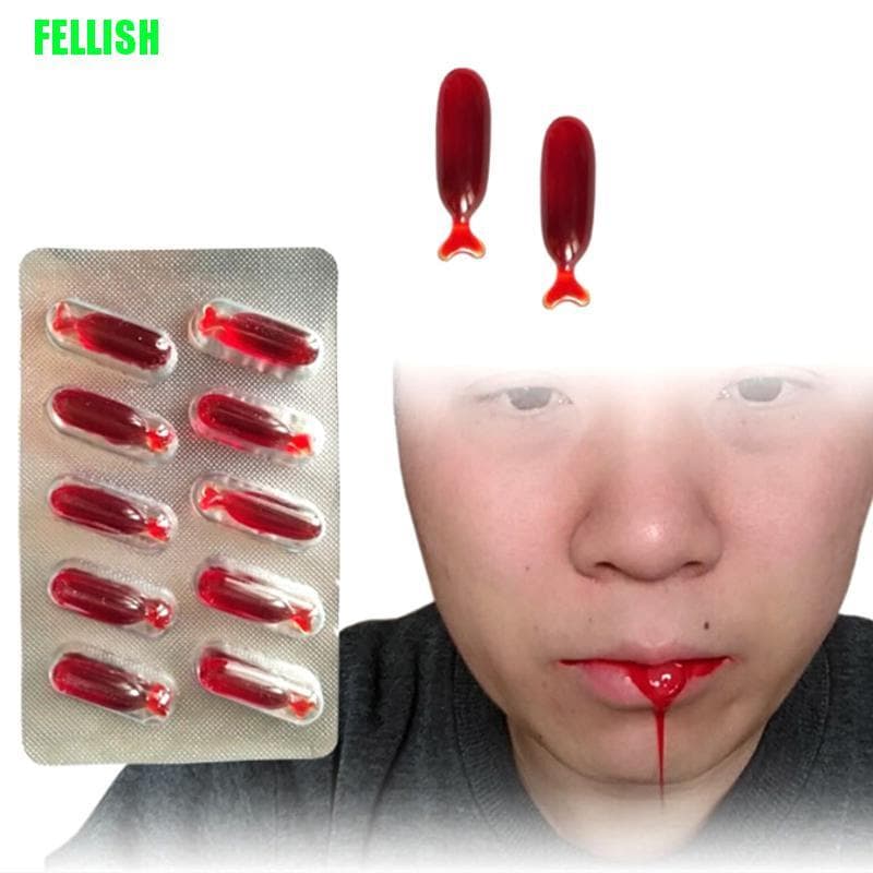 FEL | 10Pçs Capsula de Sangue Falso para Festas de Halloween