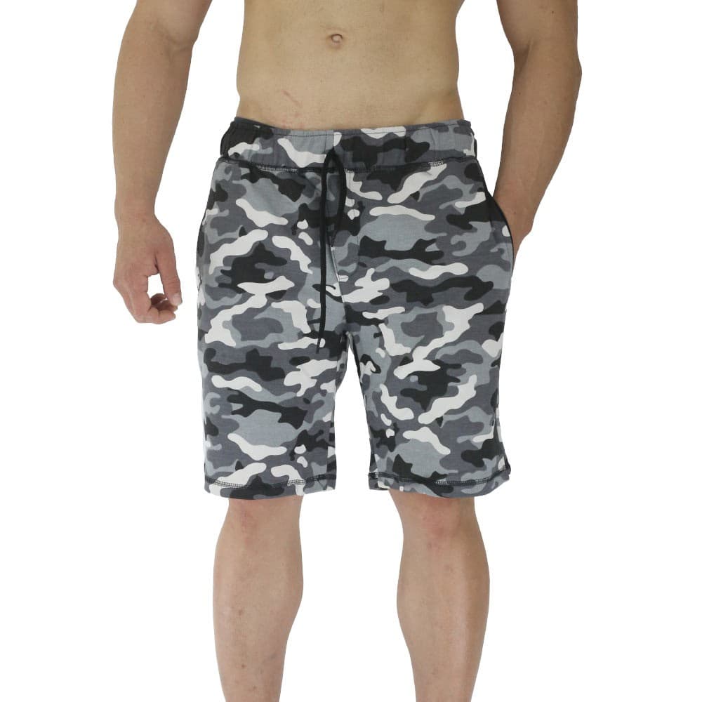 Bermuda Masculina Moletom MXD Conceito Camuflado Cinza Academias Esportivas Casuais Bolso Lateral Varejo/Atacado