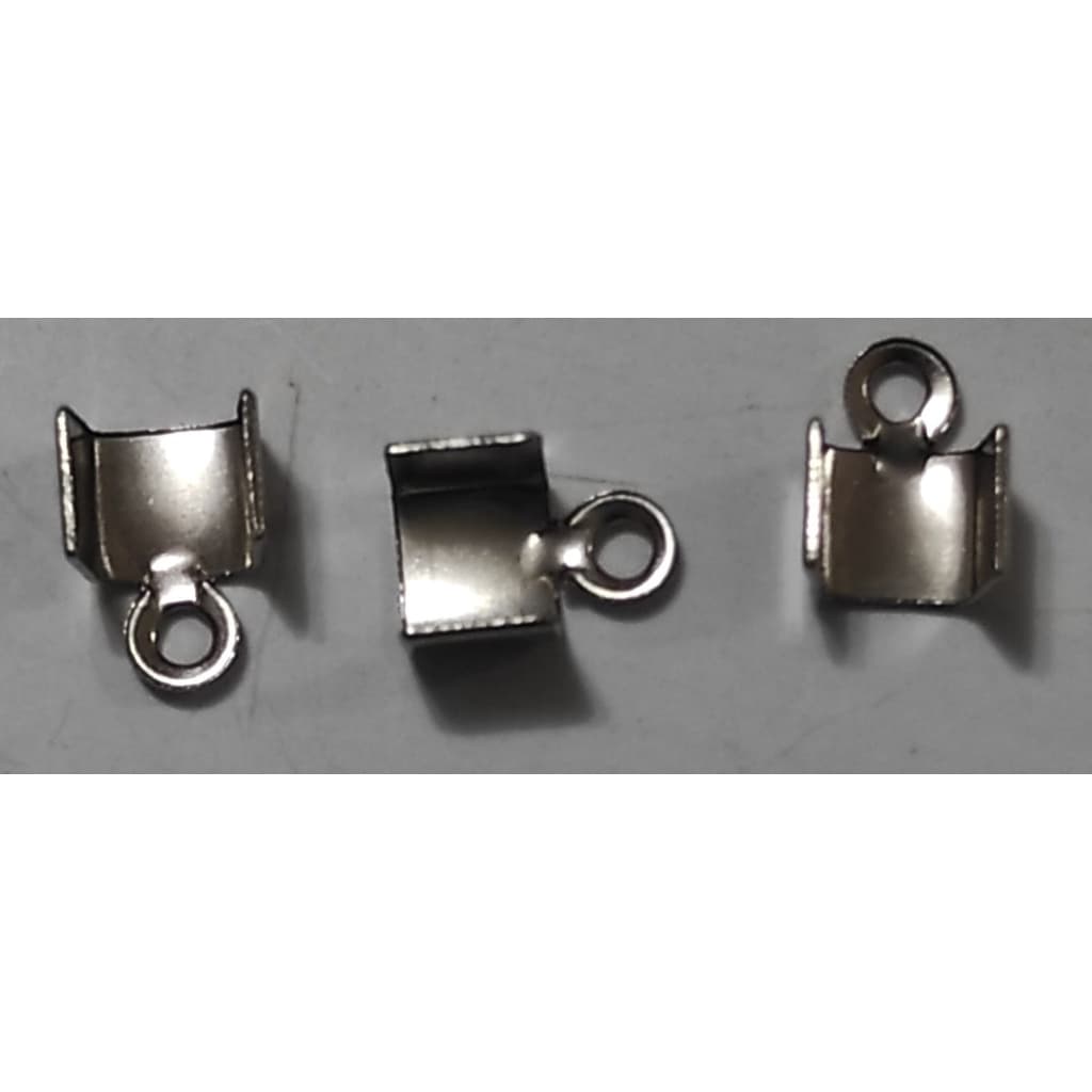 Terminal quadrado 4mm Prata  - 50 pçs para bijuteria artesanato - Planeta das artes