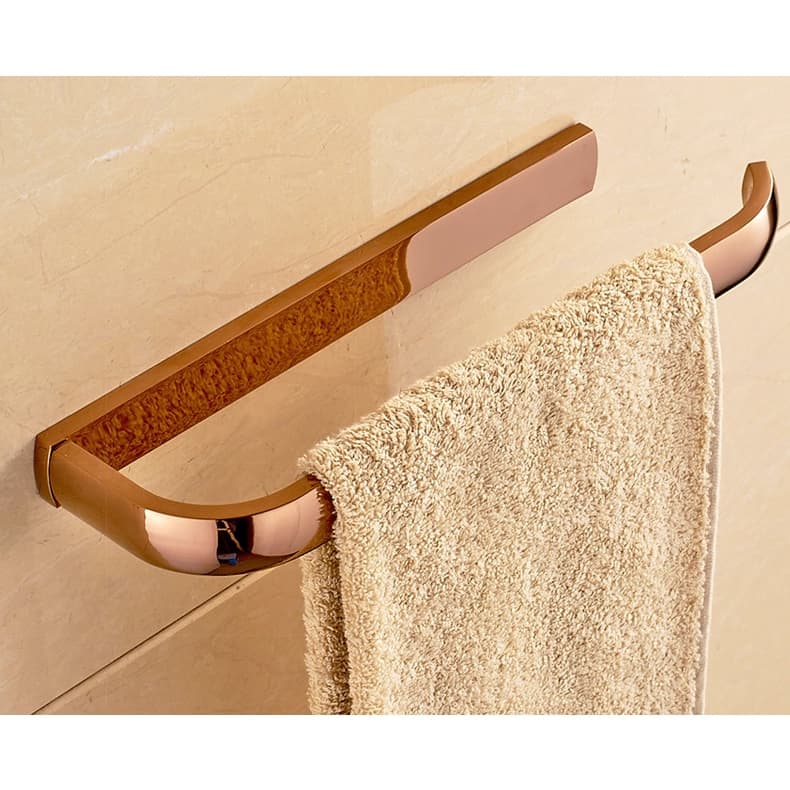 Rosa Dourado Bronze Acessórios Do Banheiro Fixado Na Parede Única Barra De Toalha Chuveiro Toalheiro Pequeno Suporte 2ba