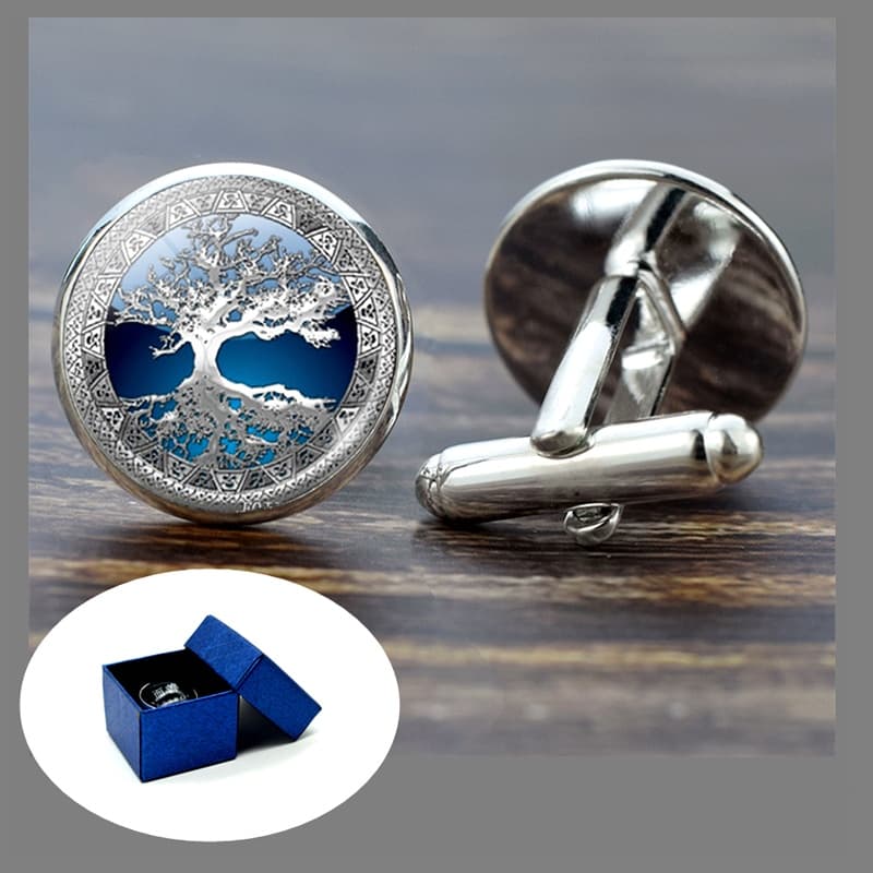 Abotoaduras Da árvore Da Vida Para Homens Camisa De Terno De Prata Abotoaduras Do Melhor Homem Conjunto De Abotoaduras Da árvore Da Vida Joias Acessórios De Moda