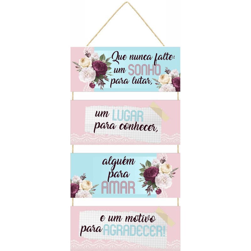 Placa com Corda 4 Peças Um Sonho para Lutar