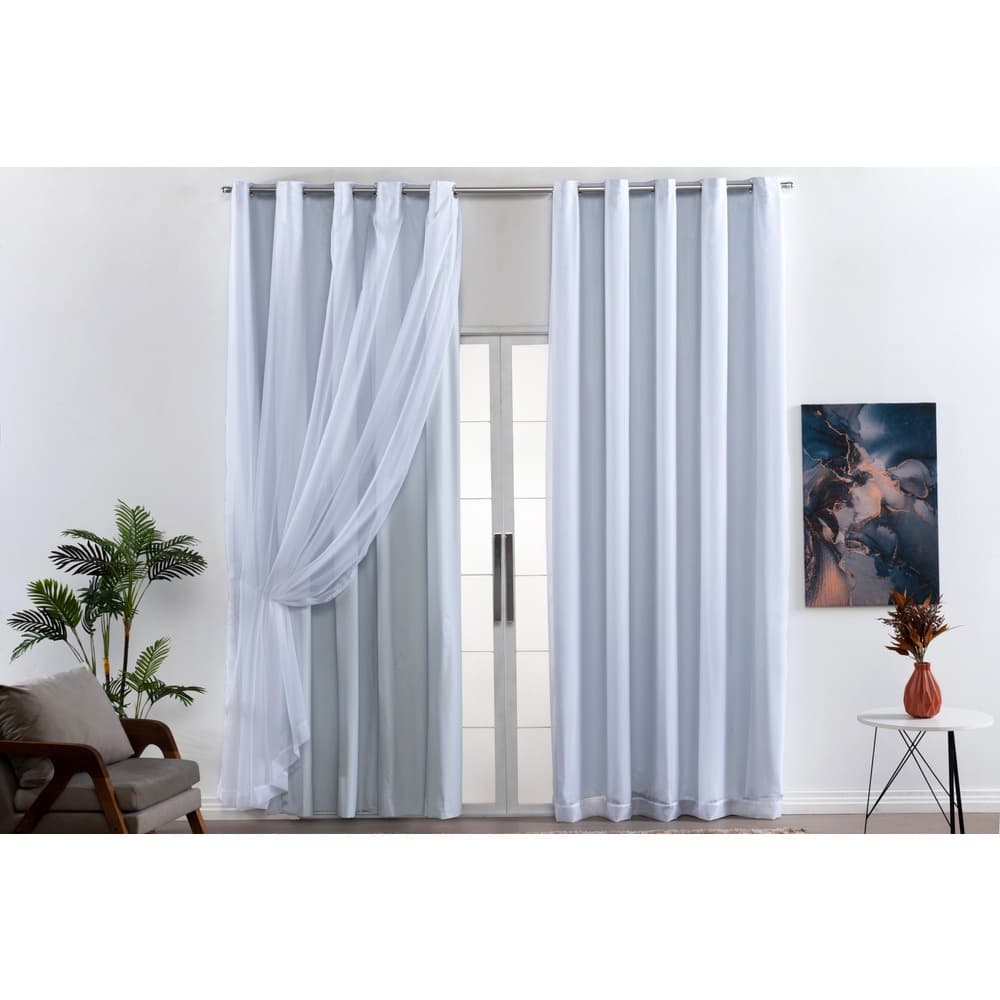 Cortina PVC Blackout Com Voil 2,00 x 1,80 Quarto ou Sala Varias Cores