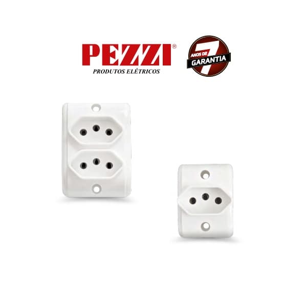Tomada Sobrepor - 2P+T 10A/20A(a escolher) 250V - Branca