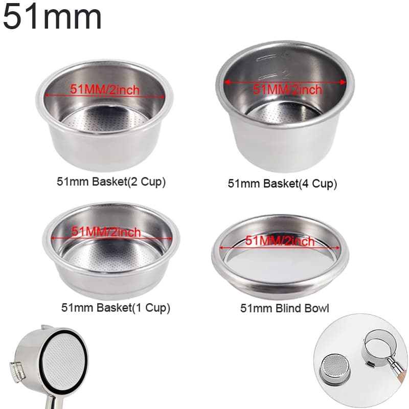 51mm Cesta De Café Com Filtro De Xícara Não Pressurizado Portafiltro Para Produtos Filtrantes Acessórios De Cozinha