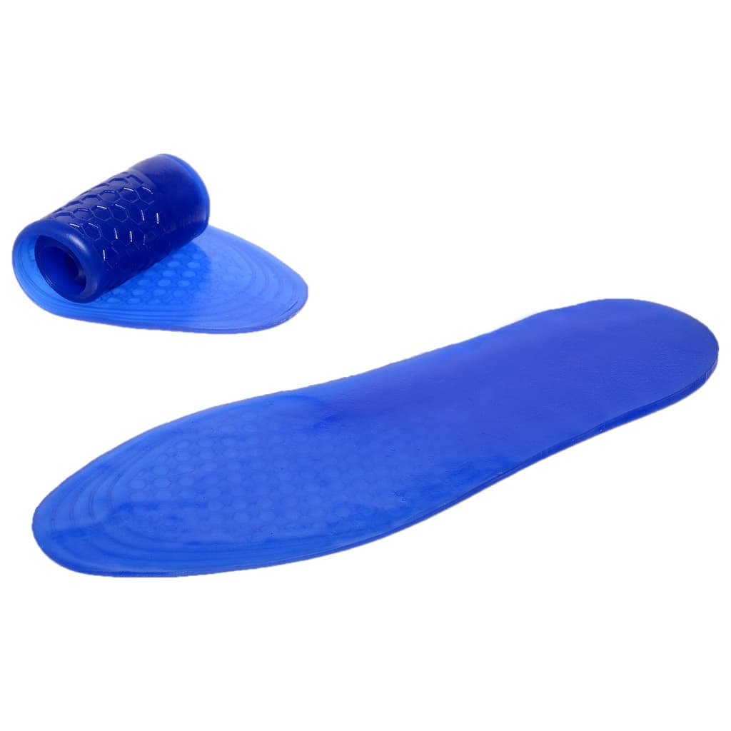 Par De Palmilha Silicone Gel Ortopédica Anti Impacto Ajustável Azul