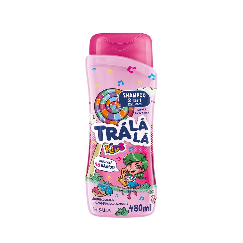 Shampoo e Condicionador Infantil 2 em 1 Hidrakids Menina Trá Lá Lá 480ml
