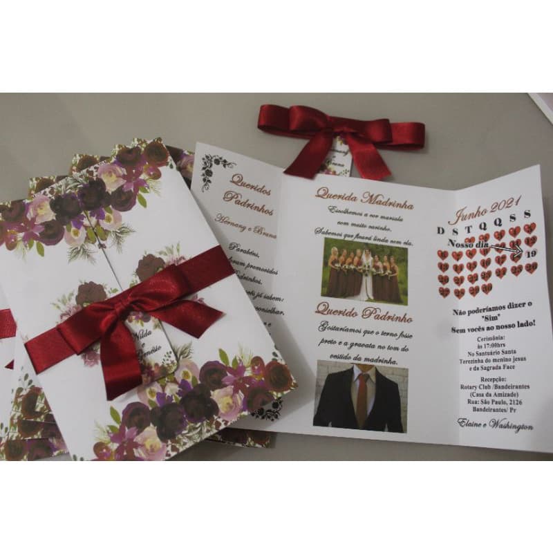 10 Manual de padrinhos Casamento, madrinha, várias cores.