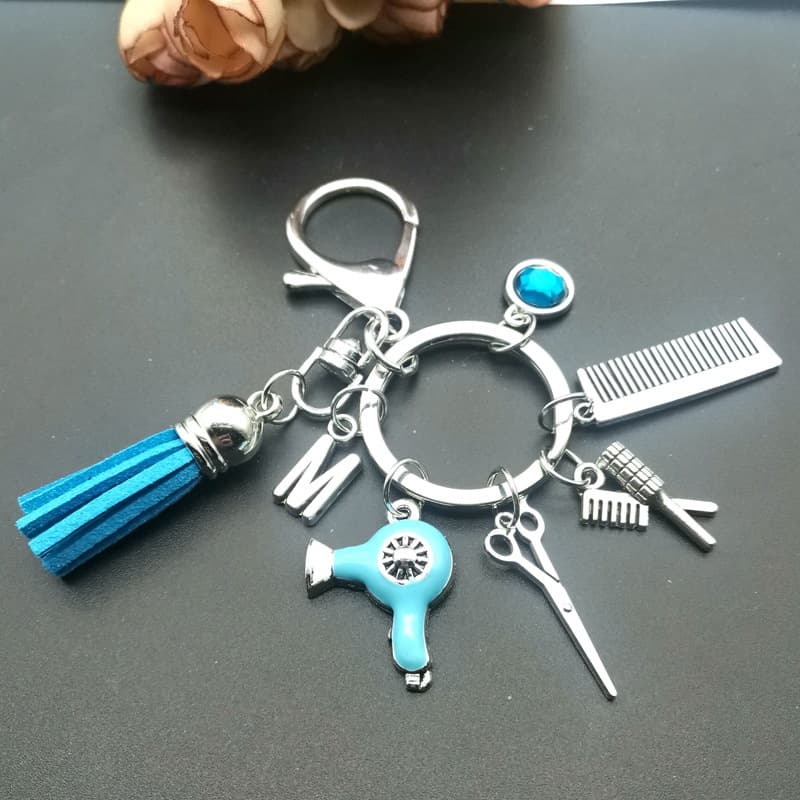 Mini Tesoura De Cabeleireiro , Secador De Cabelo , Pente , Chaveiro Portátil