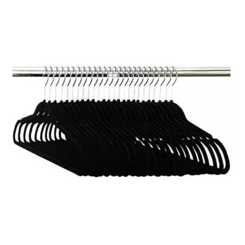 Kit 100 Cabides De Veludo Slim Antideslizante Para Roupas 42cm