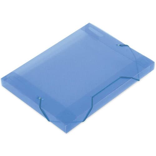 Pasta Aba Elastica Plastica Oficio 30mm Azul Soft C/10
