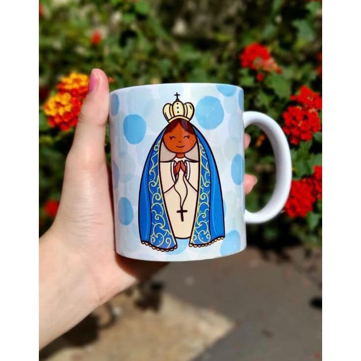 Caneca/Xícara De Porcelana Personalizada Tema Nossa Senhora Religioso Presente Promoção