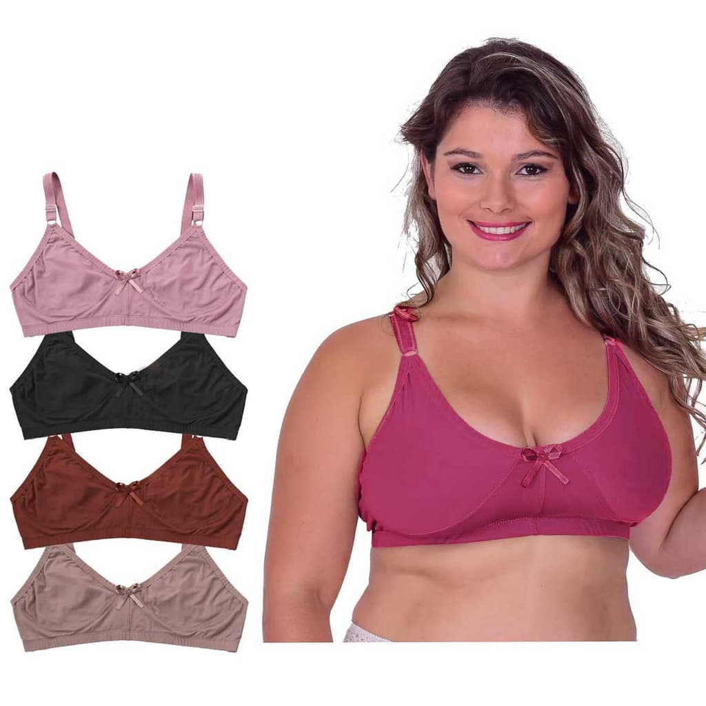 Kit 5 Sutiãs Sem Bojo Plus Size Alcas largas Reforcadas de Microfibra Conforto e Sustentação