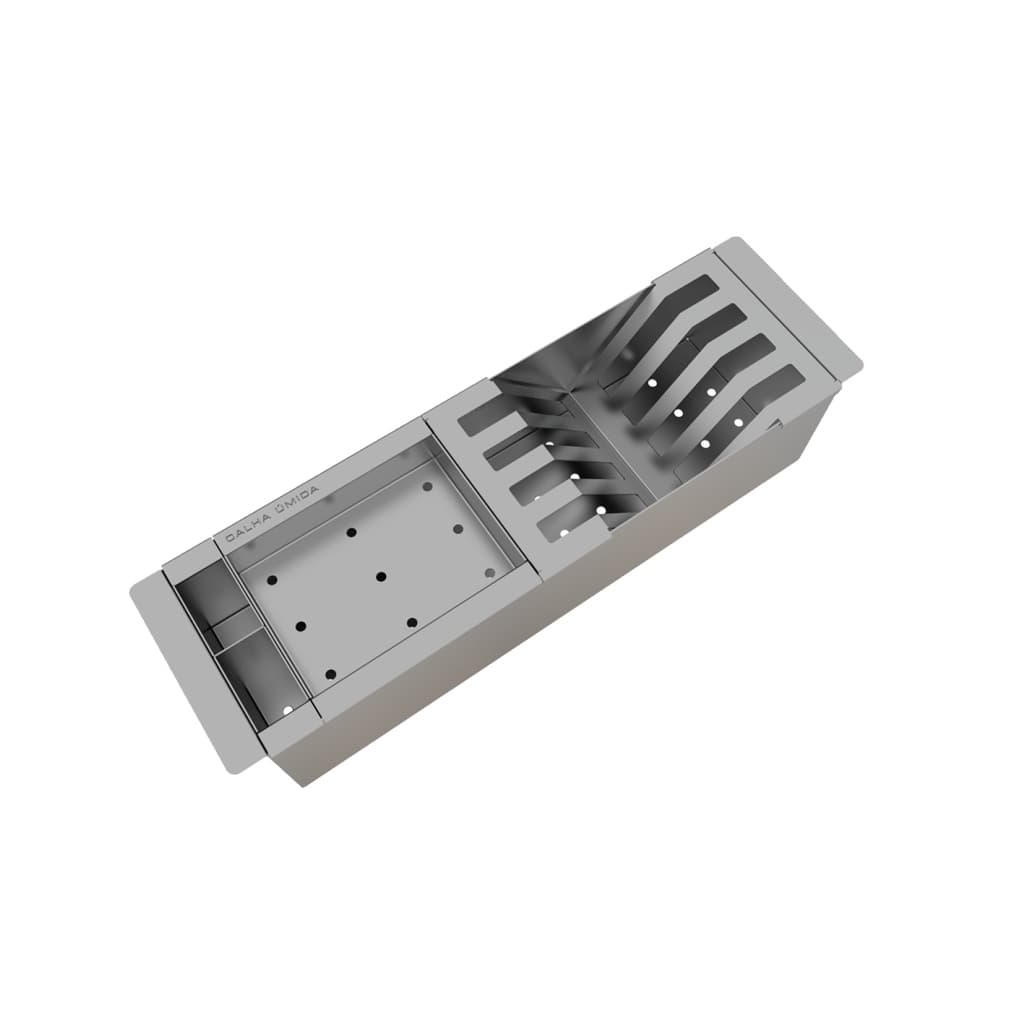 Cesto Escorredor Louças Mini 3 Módulos Calha Úmida Inox